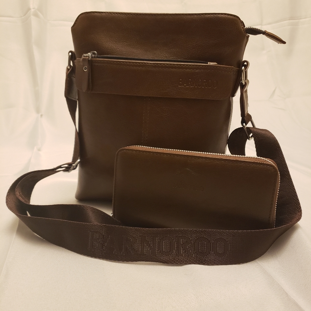 Unisex Leather Crossbody Sling Bag with Wallet
